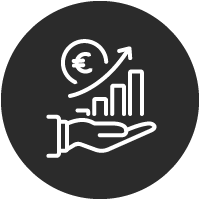 Icono "Crecimiento y rentabilidad" | Flé Cosmetics